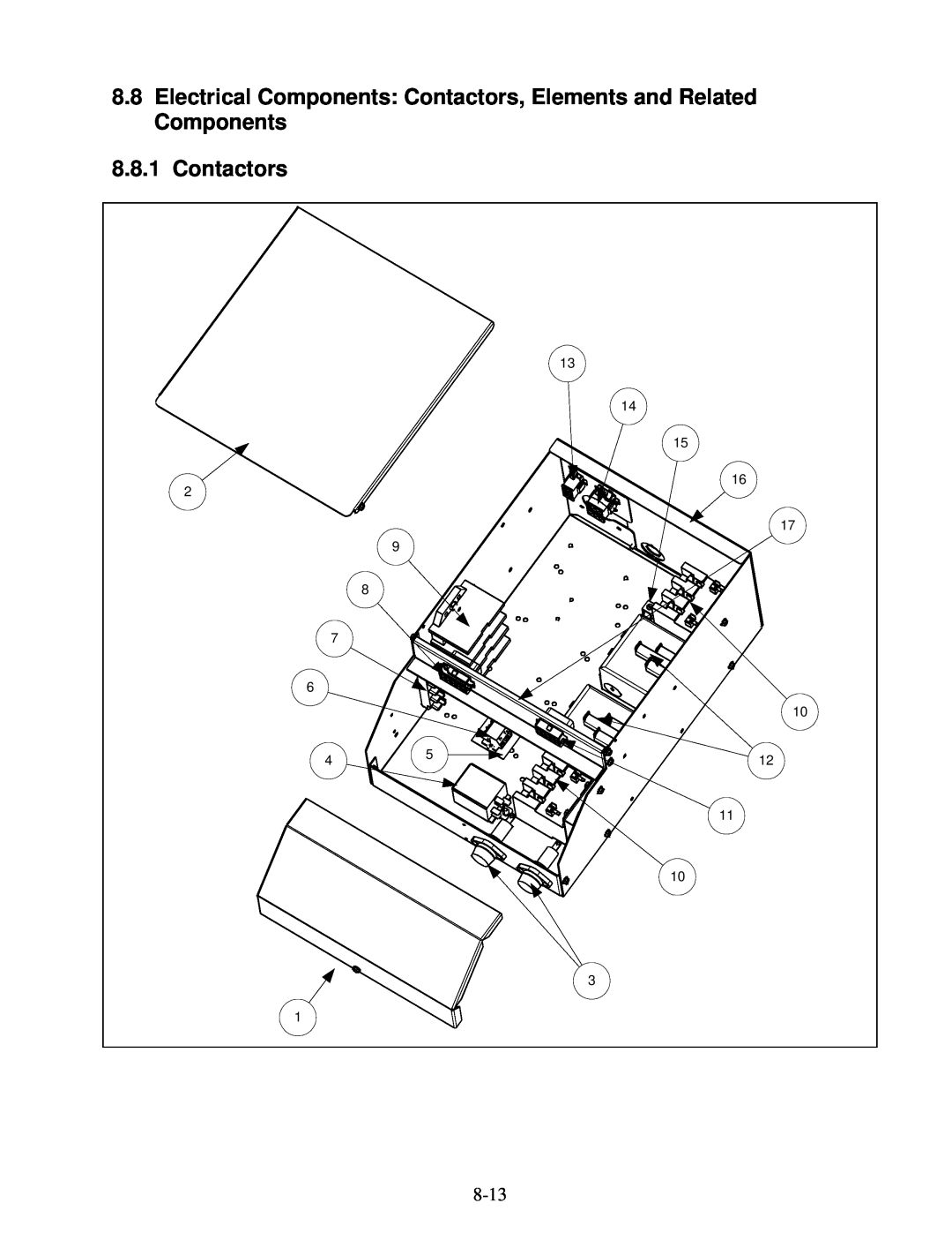 Frymaster H14 Series service manual Electrical Components Contactors, Elements and Related Components 