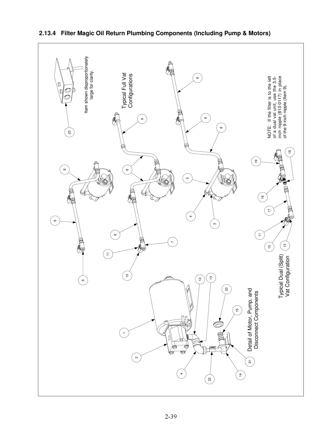 Frymaster H50 Series manual Filter Magic Oil Return Plumbing Components Including Pump, Motors 