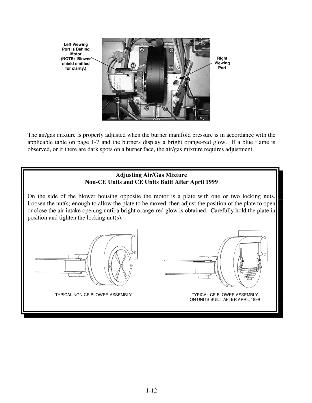 Frymaster H50 Series manual Left Viewing Port is Behind Motor Right 