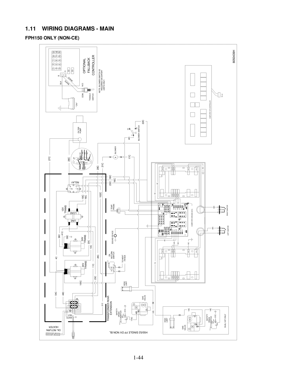 Frymaster H50 Series manual Wiring Diagrams Main 