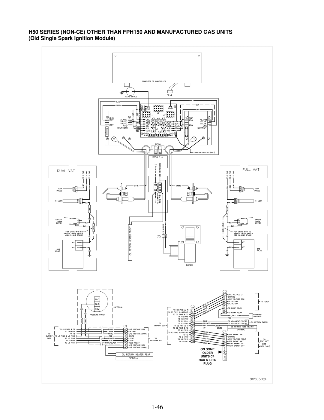 Frymaster H50 Series manual On Some Older Units C4 Had a 6-PIN Plug 