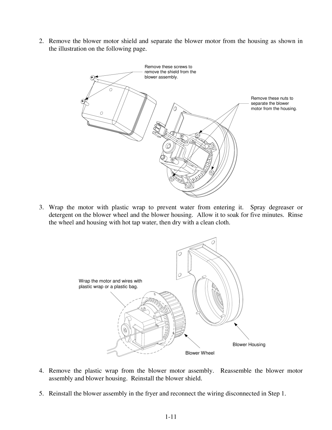 Frymaster H50 manual Blower Housing Blower Wheel 