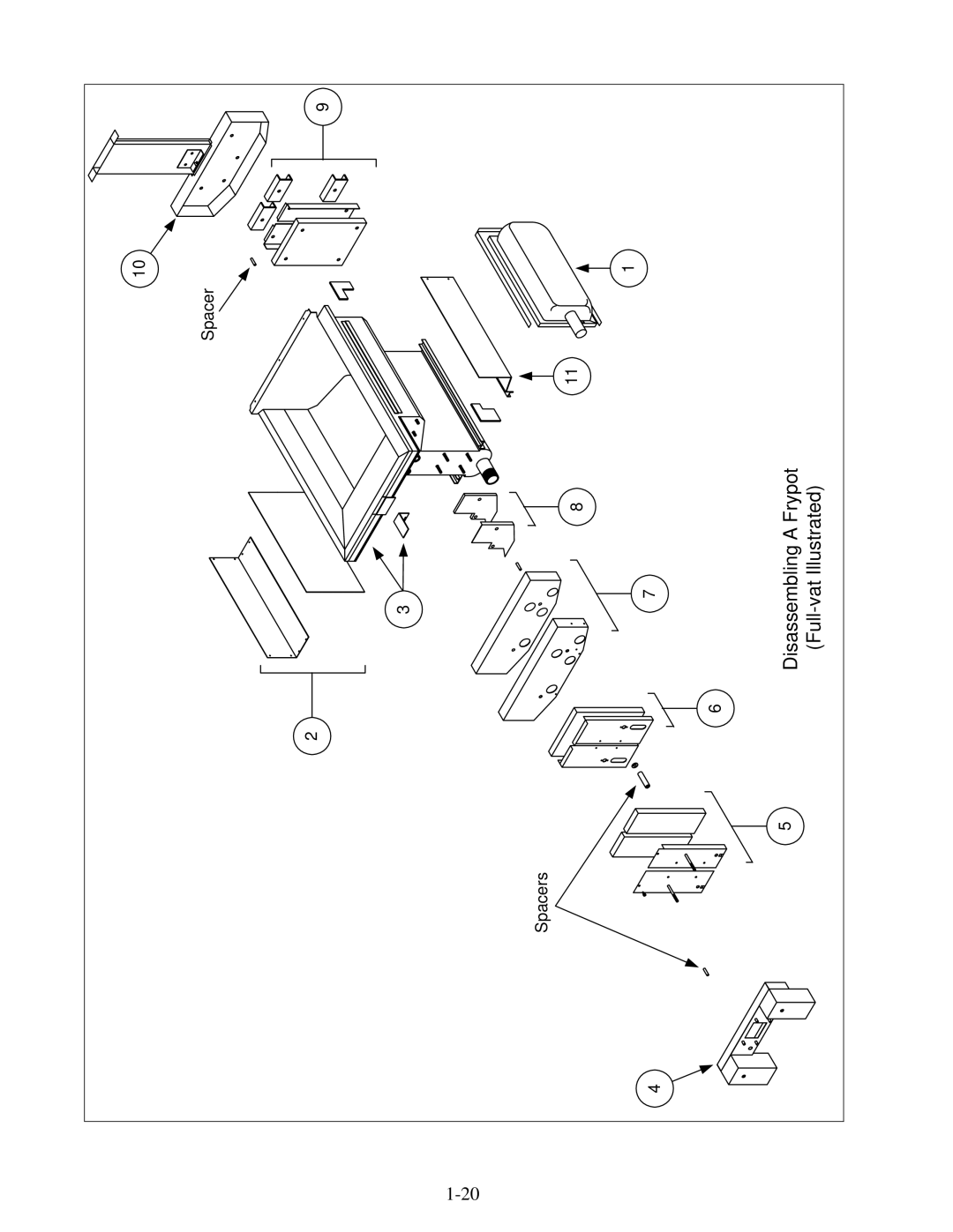 Frymaster H50 manual Disassembling a Frypot Full-vat Illustrated 