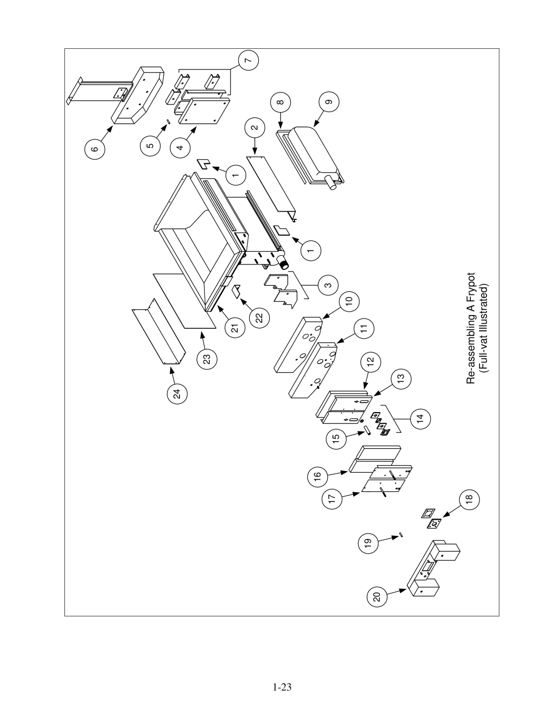 Frymaster H50 manual Re-assembling a Frypot Full-vat Illustrated 