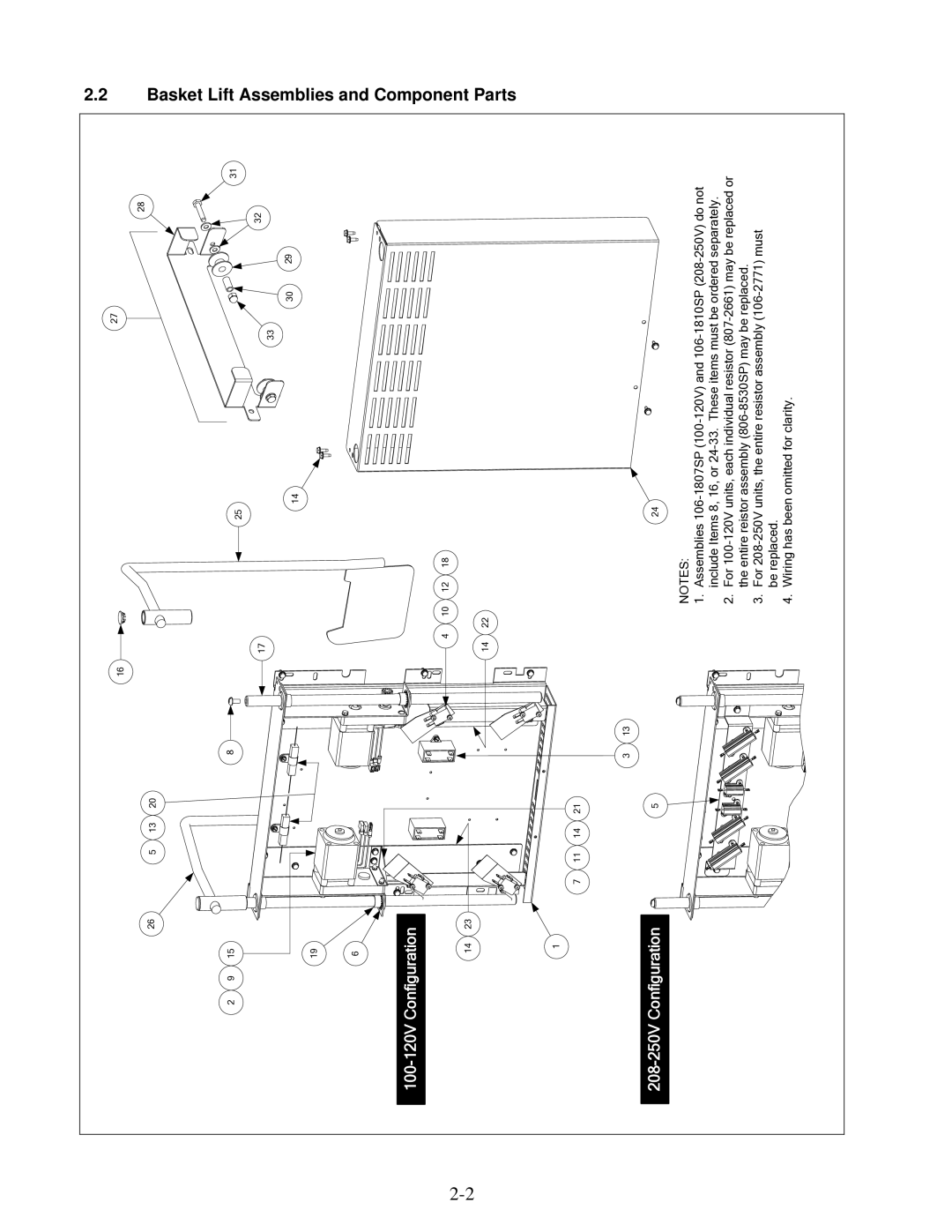 Frymaster H50 manual Basket Lift Assemblies 