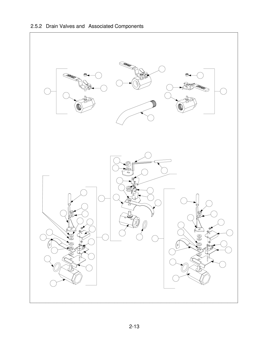 Frymaster H50 manual Drain Valves and Associated Components 