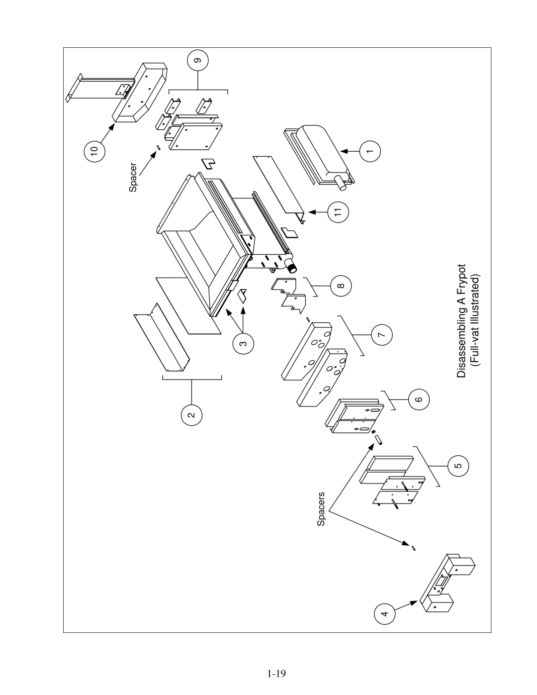 Frymaster H50 manual Disassembling a Frypot Full-vat Illustrated 