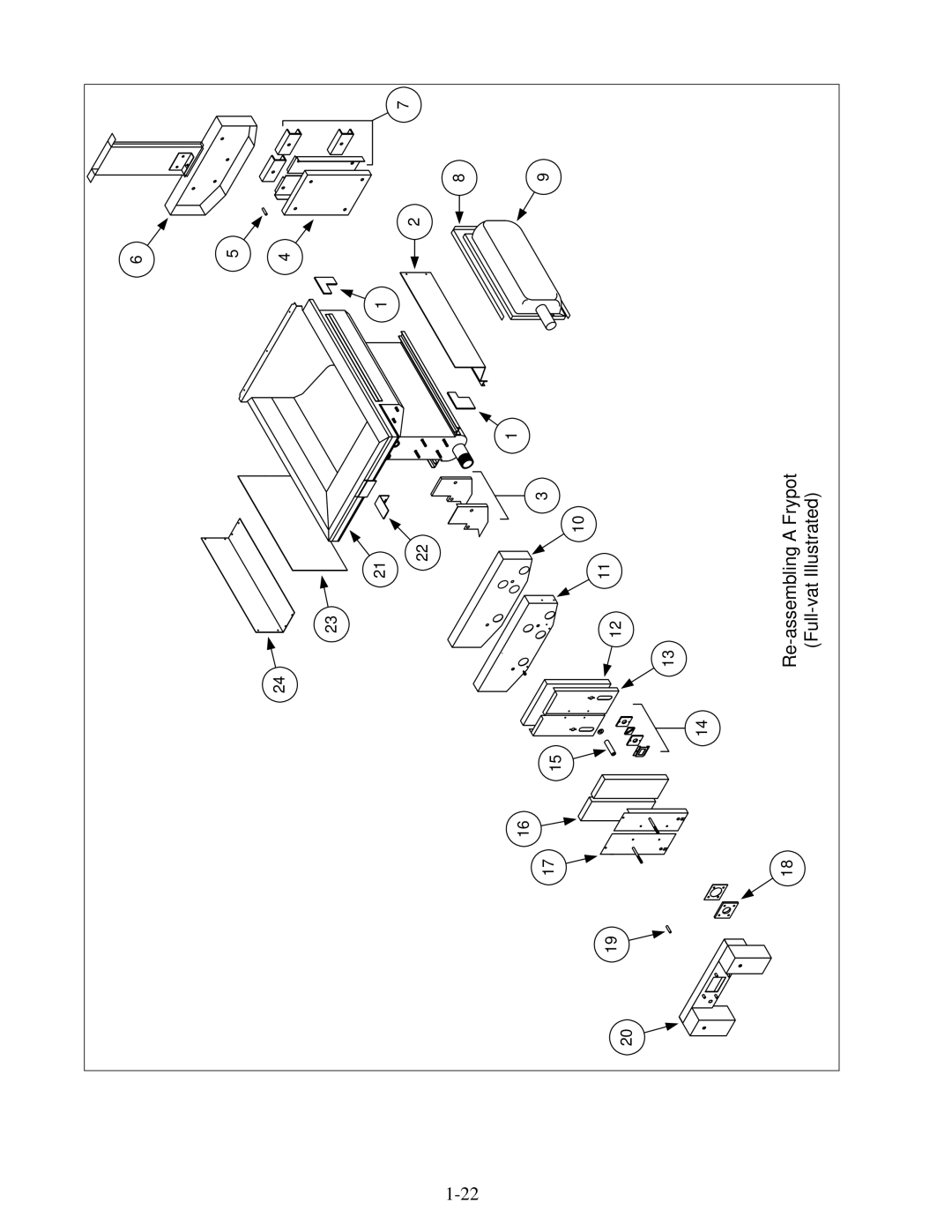 Frymaster H50 manual Re-assembling a Frypot Full-vat Illustrated 