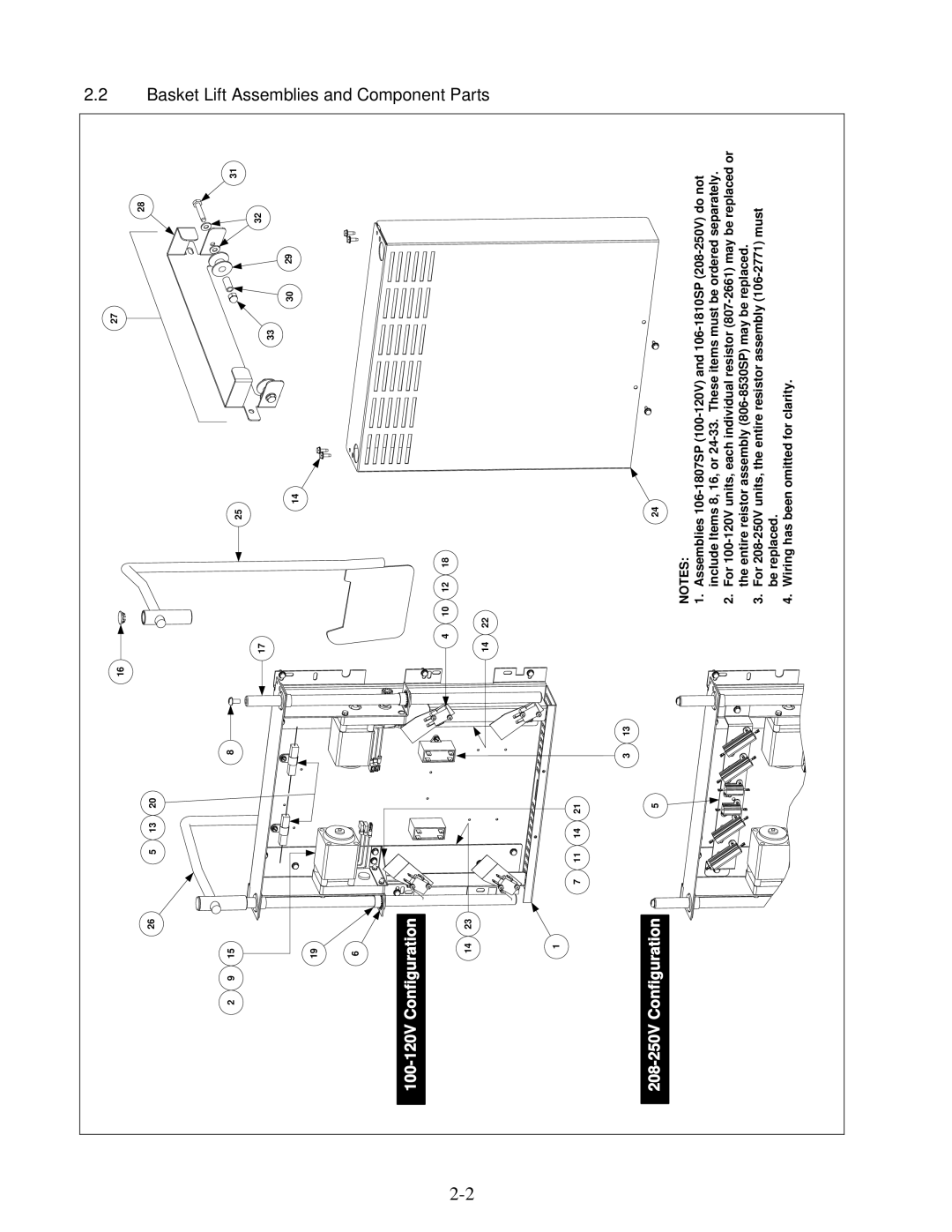 Frymaster H50 manual Basket Lift Assemblies 