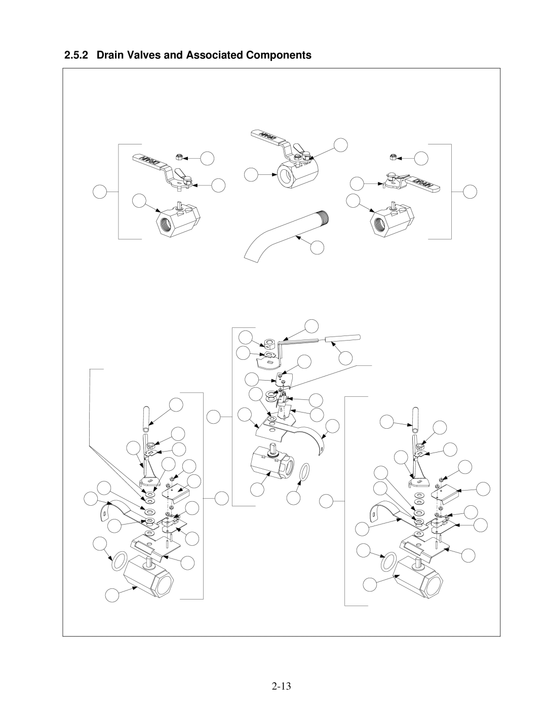 Frymaster H50 manual Drain Valves and Associated Components 