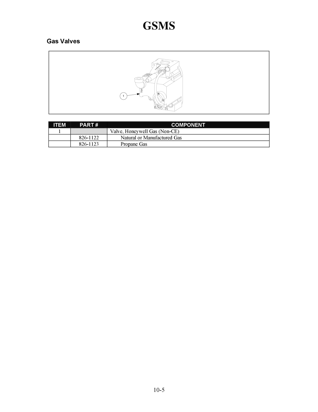 Frymaster H50 manual Gas Valves 