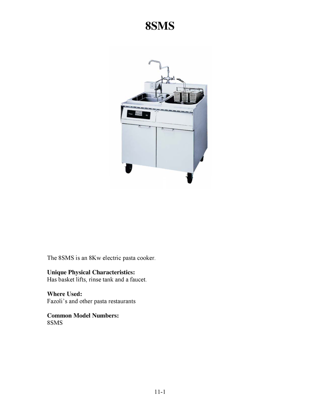 Frymaster H50 manual 8SMS 