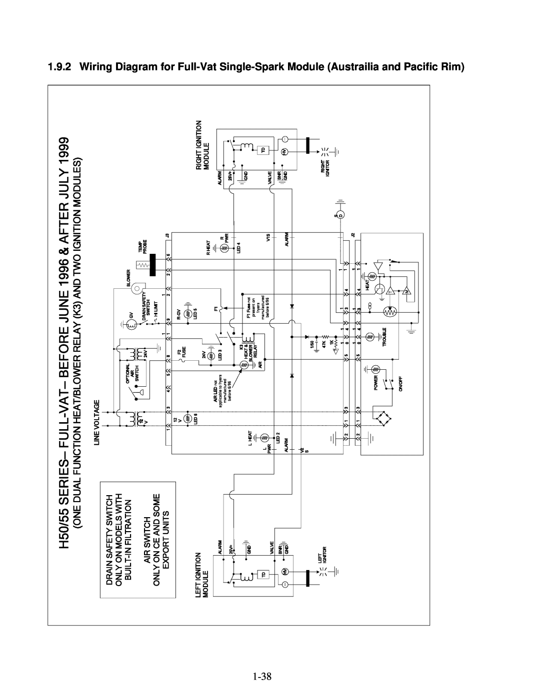 Frymaster H50 manual Wiring, Diagram, Full, Austrailia, Pacific Rim, Single, Spark, Module, Only On Ce And Some 