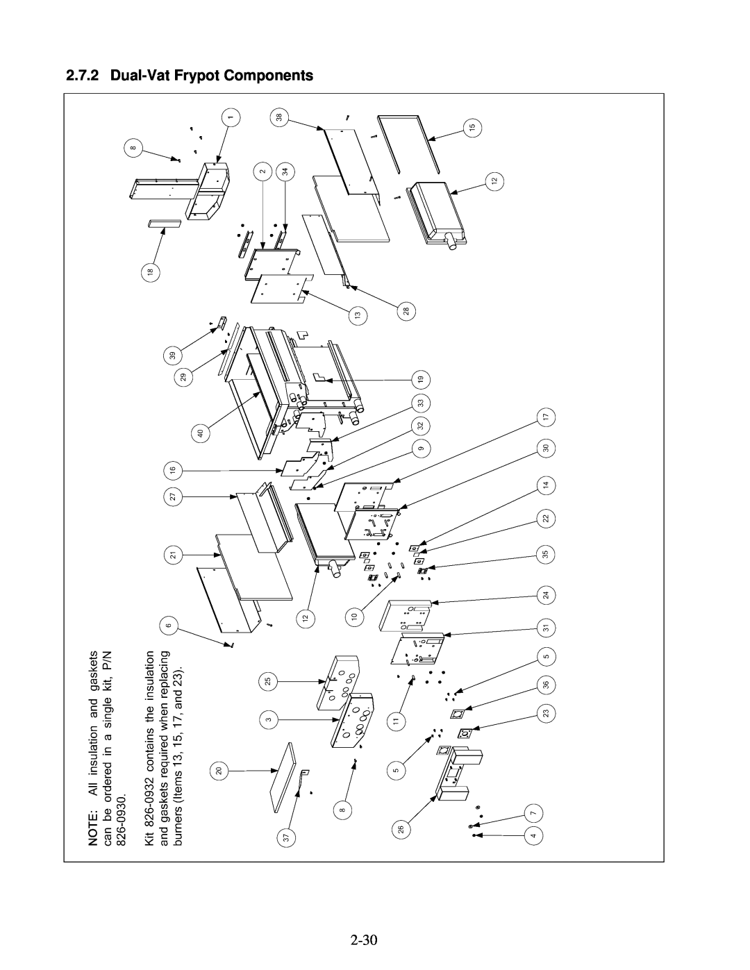 Frymaster H50 manual Dual-VatFrypot Components 