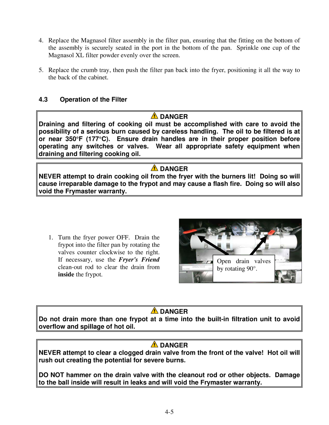 Frymaster H55 operation manual 