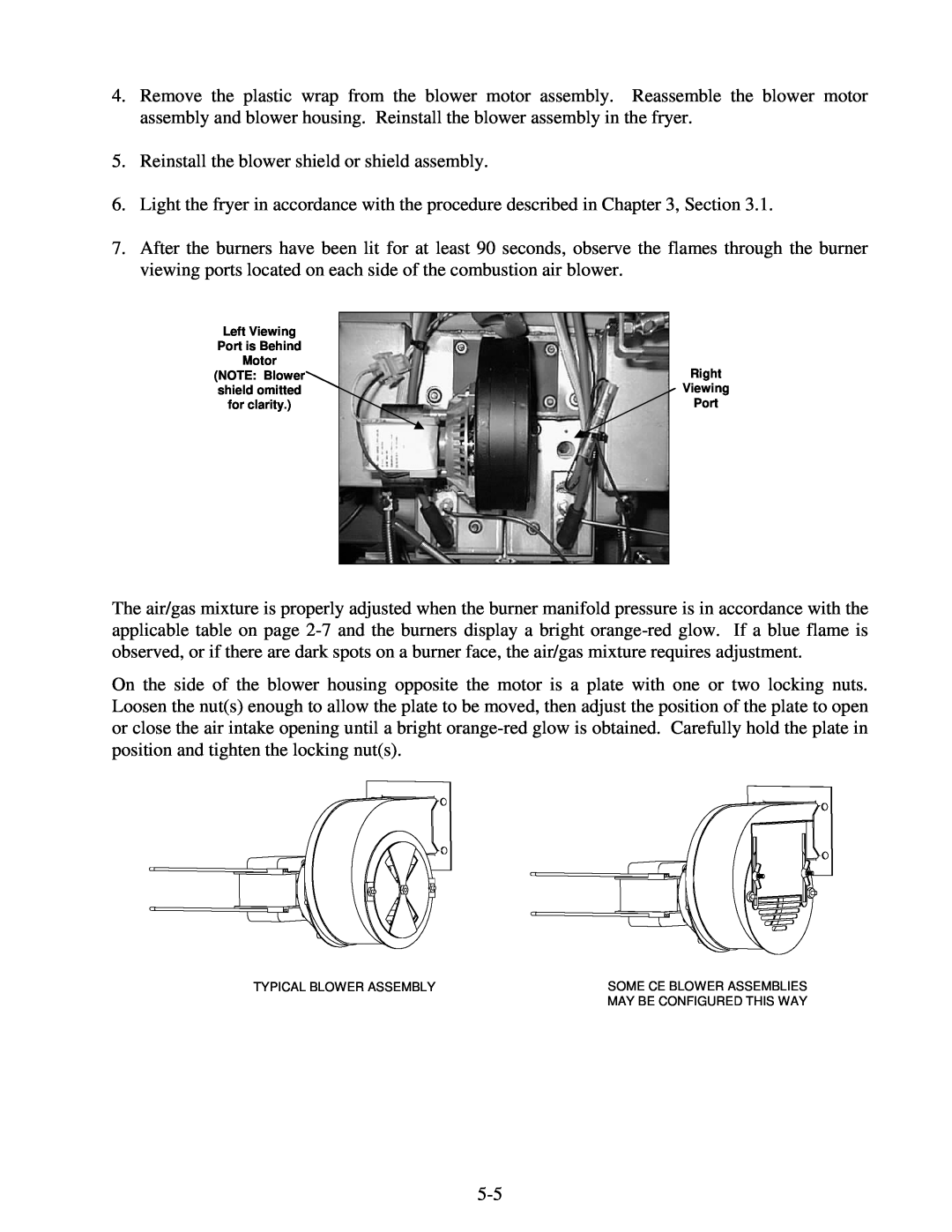 Frymaster H55 operation manual Reinstall the blower shield or shield assembly 