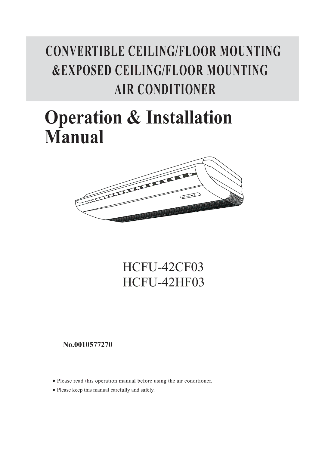 Frymaster HCFU-42CF03, HCFU-42HF03 installation manual Operation & Installation Manual 