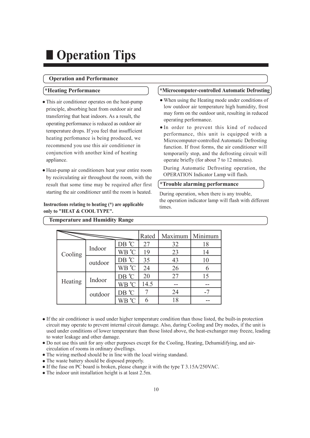 Frymaster HCFU-42HF03, HCFU-42CF03 installation manual Operation Tips, Operation and Performance Heating Performance 