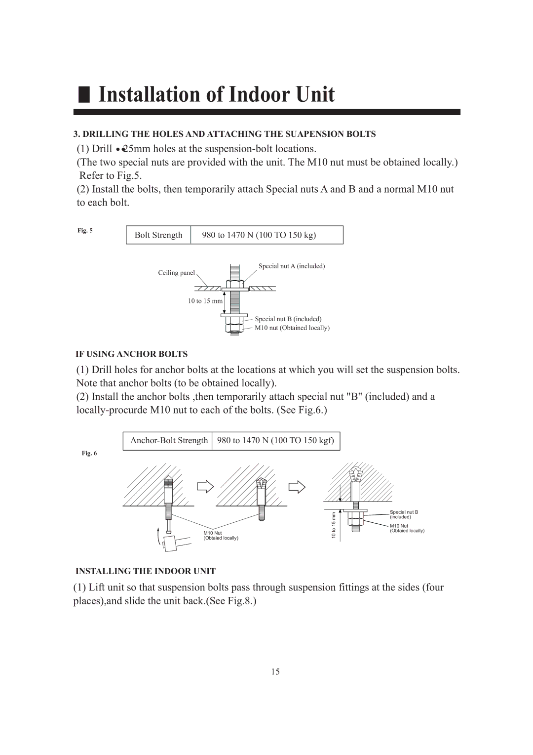 Frymaster HCFU-42CF03, HCFU-42HF03 installation manual Drilling the Holes and Attaching the Suapension Bolts 