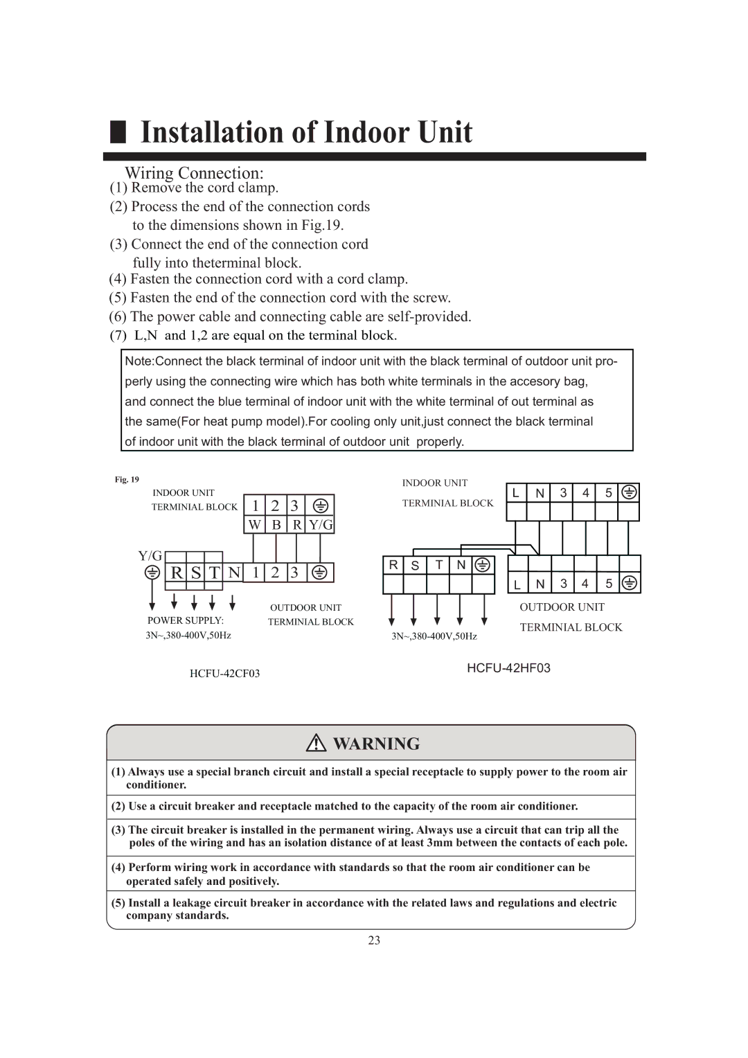 Frymaster HCFU-42CF03, HCFU-42HF03 installation manual T N 