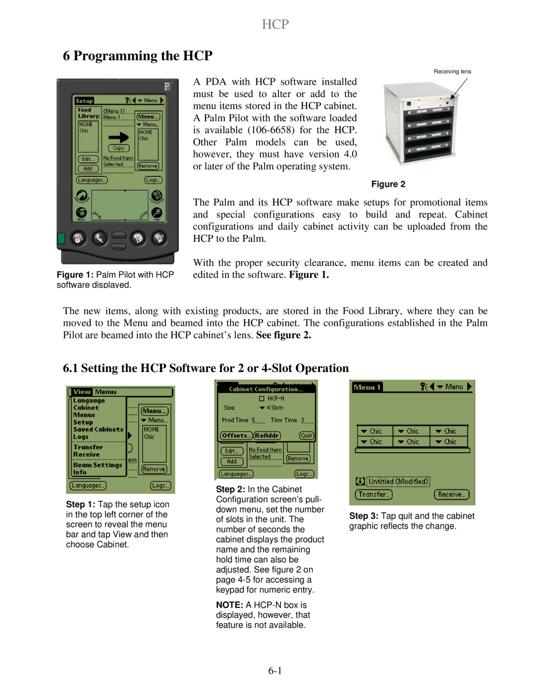 Frymaster operation manual Programming the HCP, Setting the HCP Software for 2 or 4-Slot Operation 