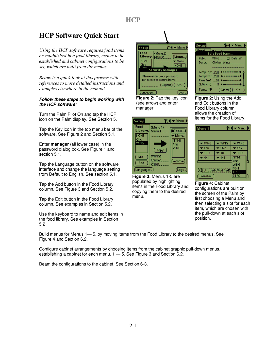 Frymaster operation manual Hcp, HCP Software Quick Start 