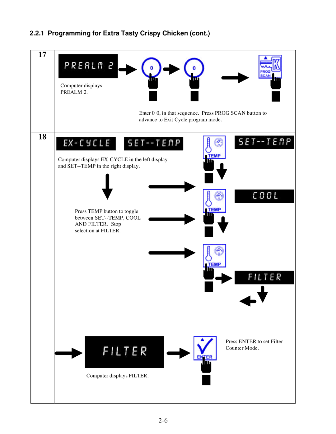 Frymaster KFC-1 SMS manual Computer displays 