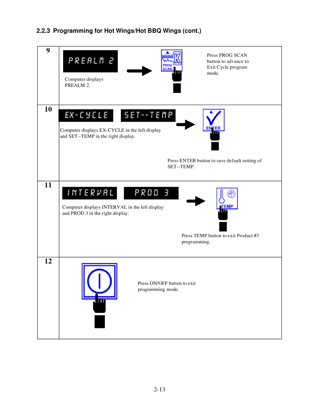 Frymaster KFC-1 SMS manual Set--Temp 