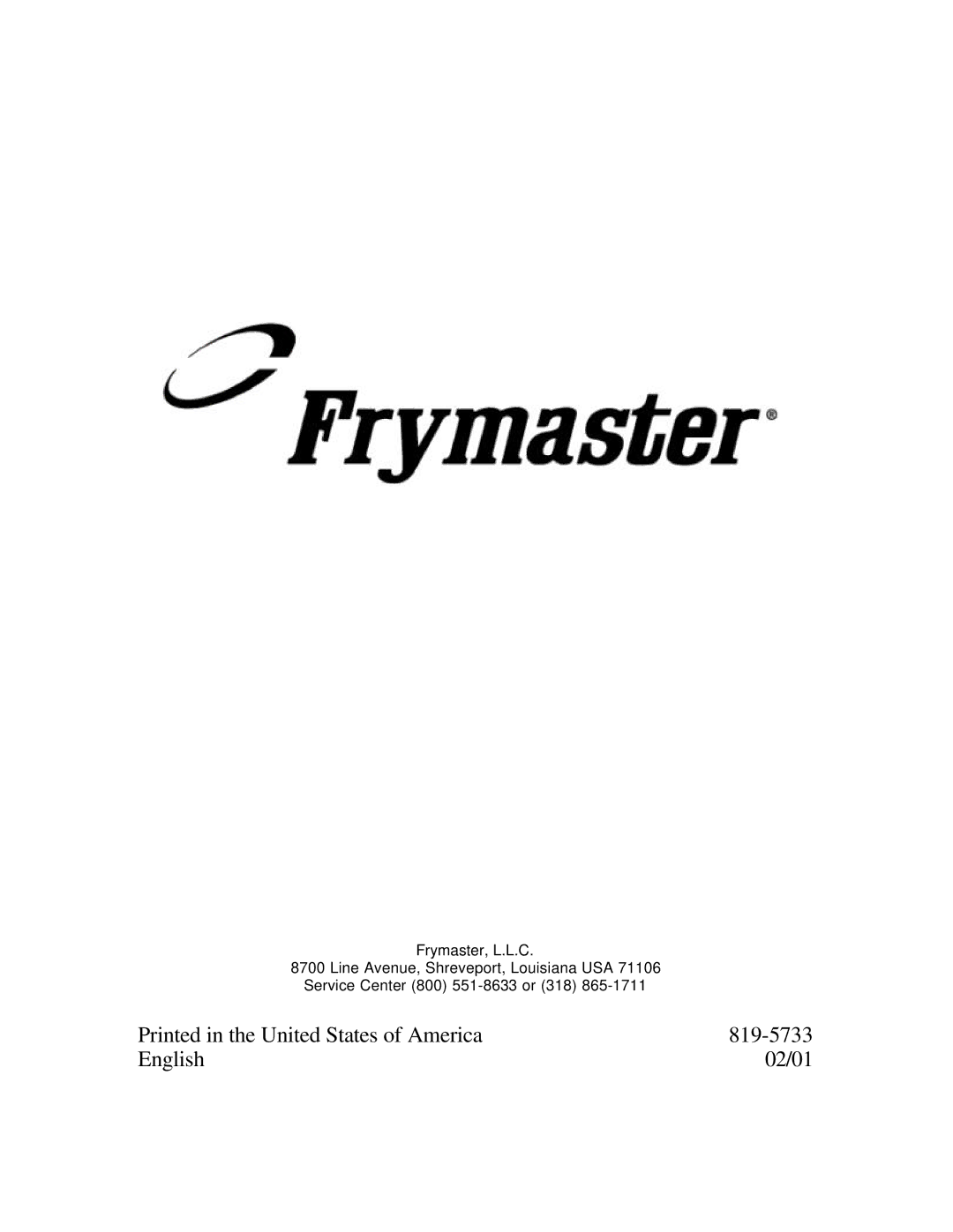 Frymaster KFC-1 SMS manual 819-5733 