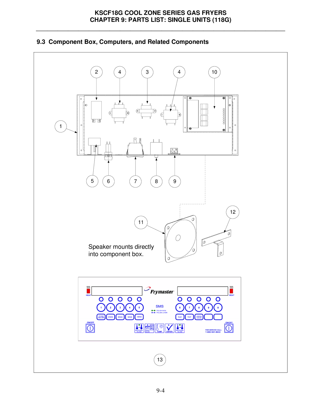 Frymaster KSCF18G Series manual Component Box, Computers, and Related Components 