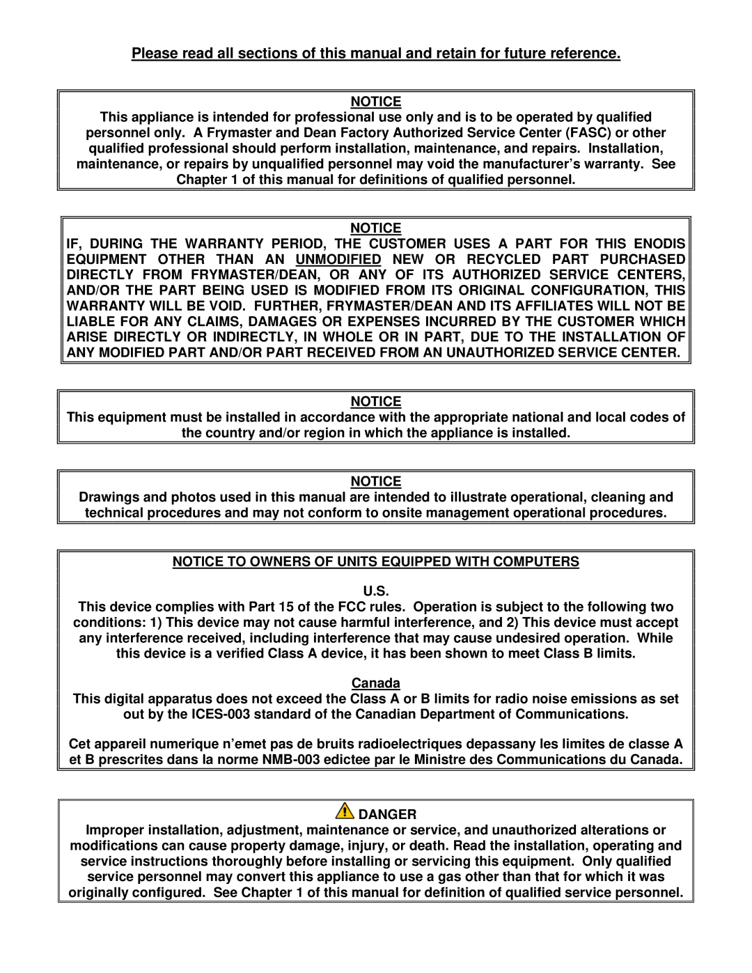 Frymaster KSCF18G manual 