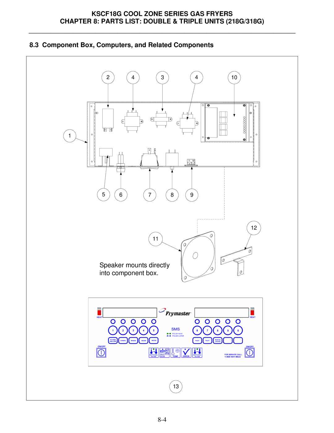 Frymaster KSCF18G manual Component Box, Computers, and Related Components 