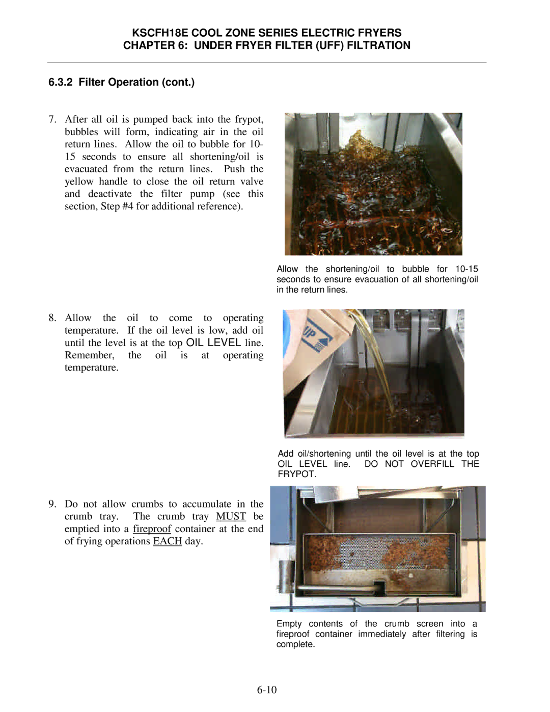 Frymaster KSCFH18E operation manual Frypot 