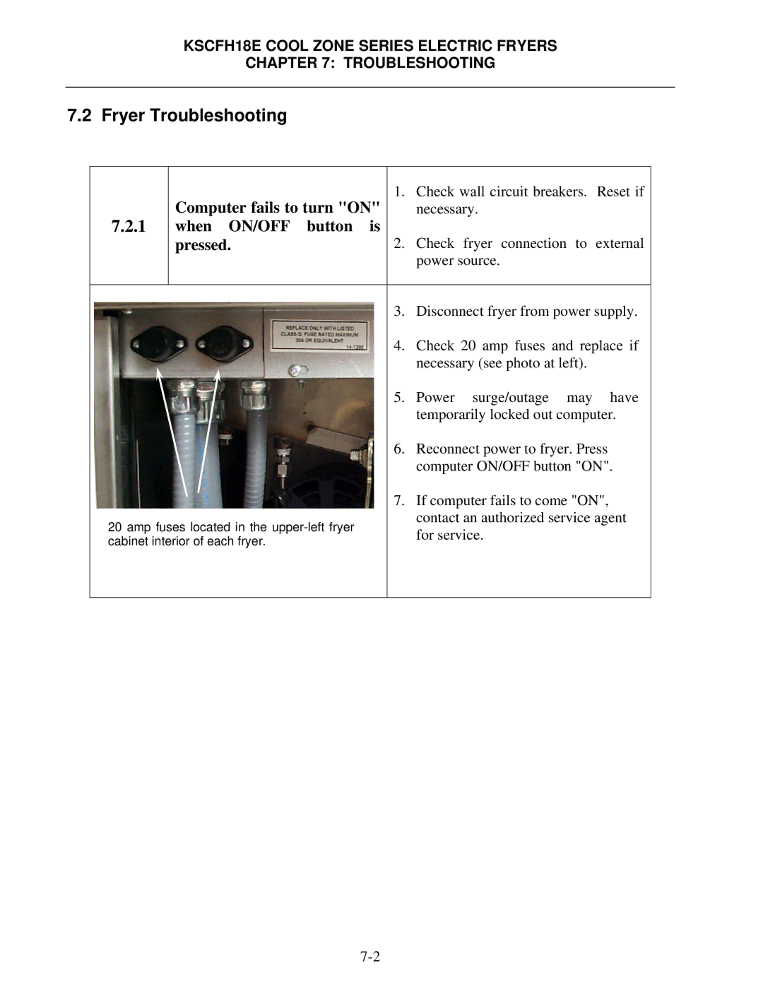 Frymaster KSCFH18E operation manual Fryer Troubleshooting, Pressed 