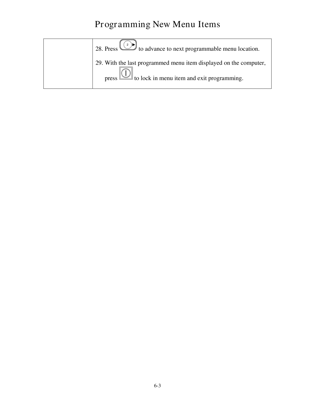 Frymaster M2000 operation manual Programming New Menu Items 