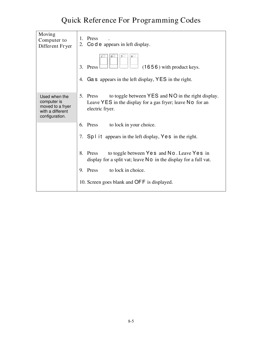 Frymaster M2000 operation manual Moving Computer to Different Fryer 