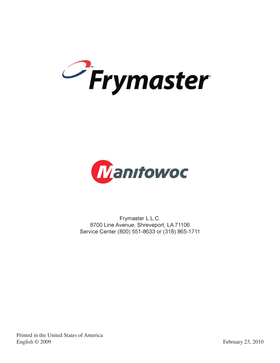 Frymaster M3000 manual English February 23 