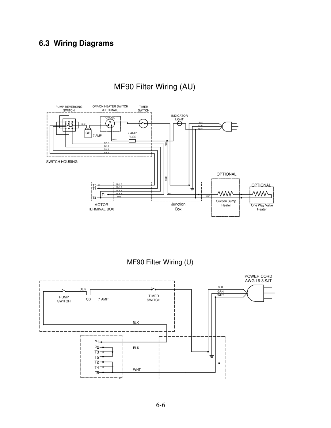 Frymaster MF90 Series manual Wiring Diagrams, MF90 Filter Wiring AU 