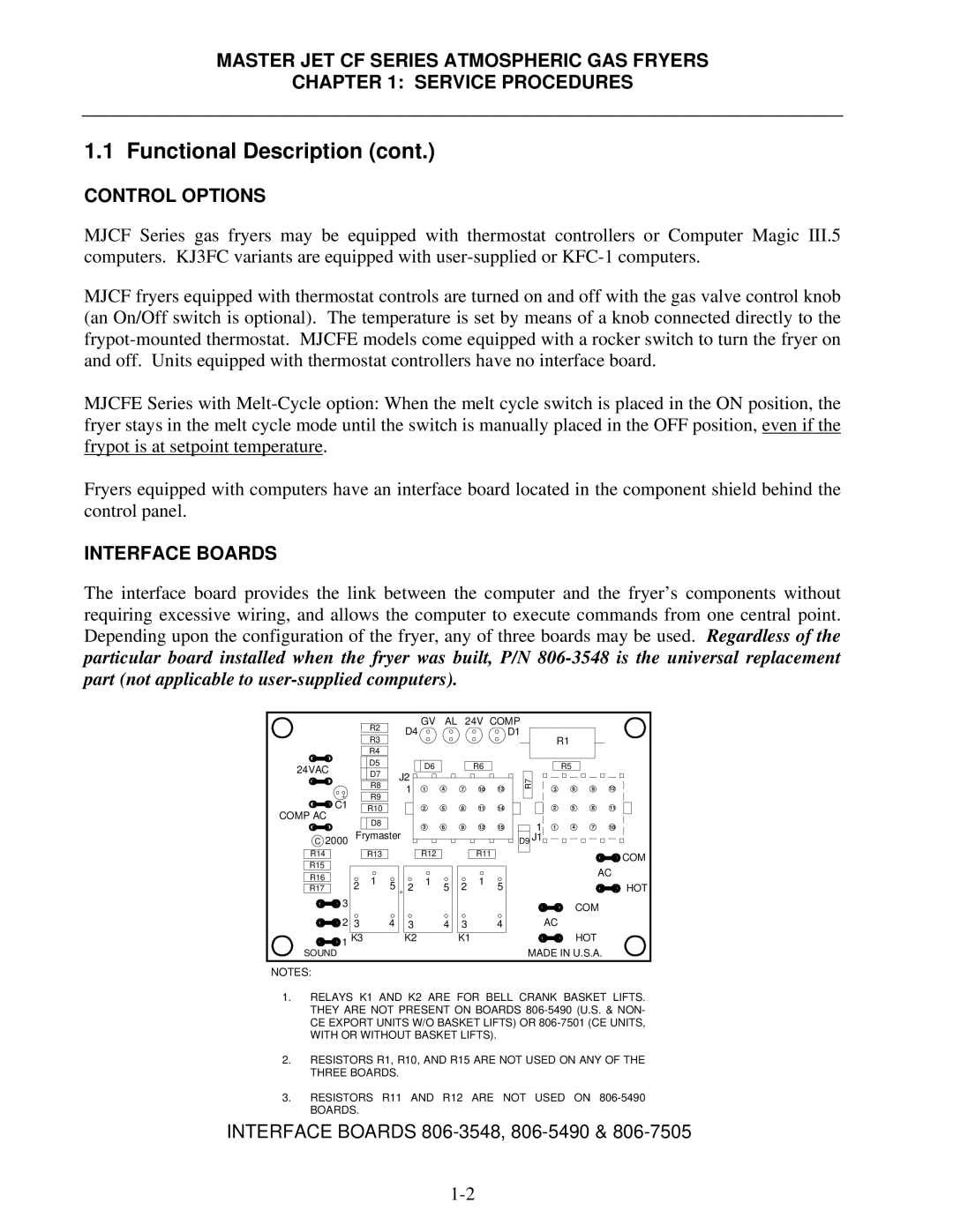 Frymaster J65X, MJCFEC, FMCFEC, KJ3FC, JCFX manual Control Options 