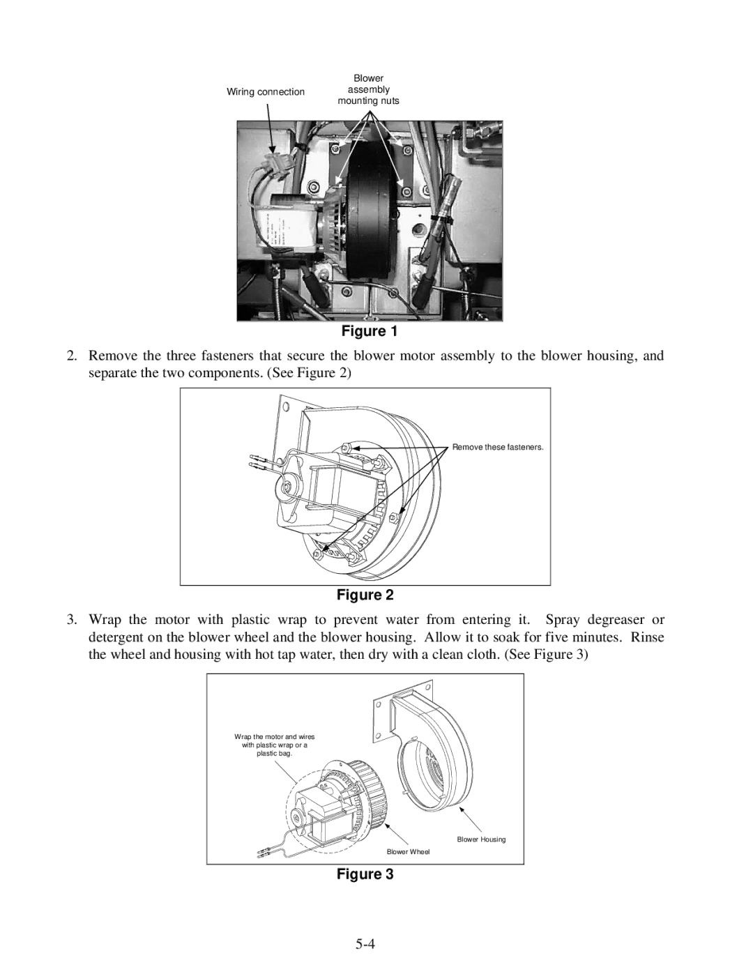 Frymaster MPH55, BIPH55 warranty Blower Wiring connection assembly mounting nuts 