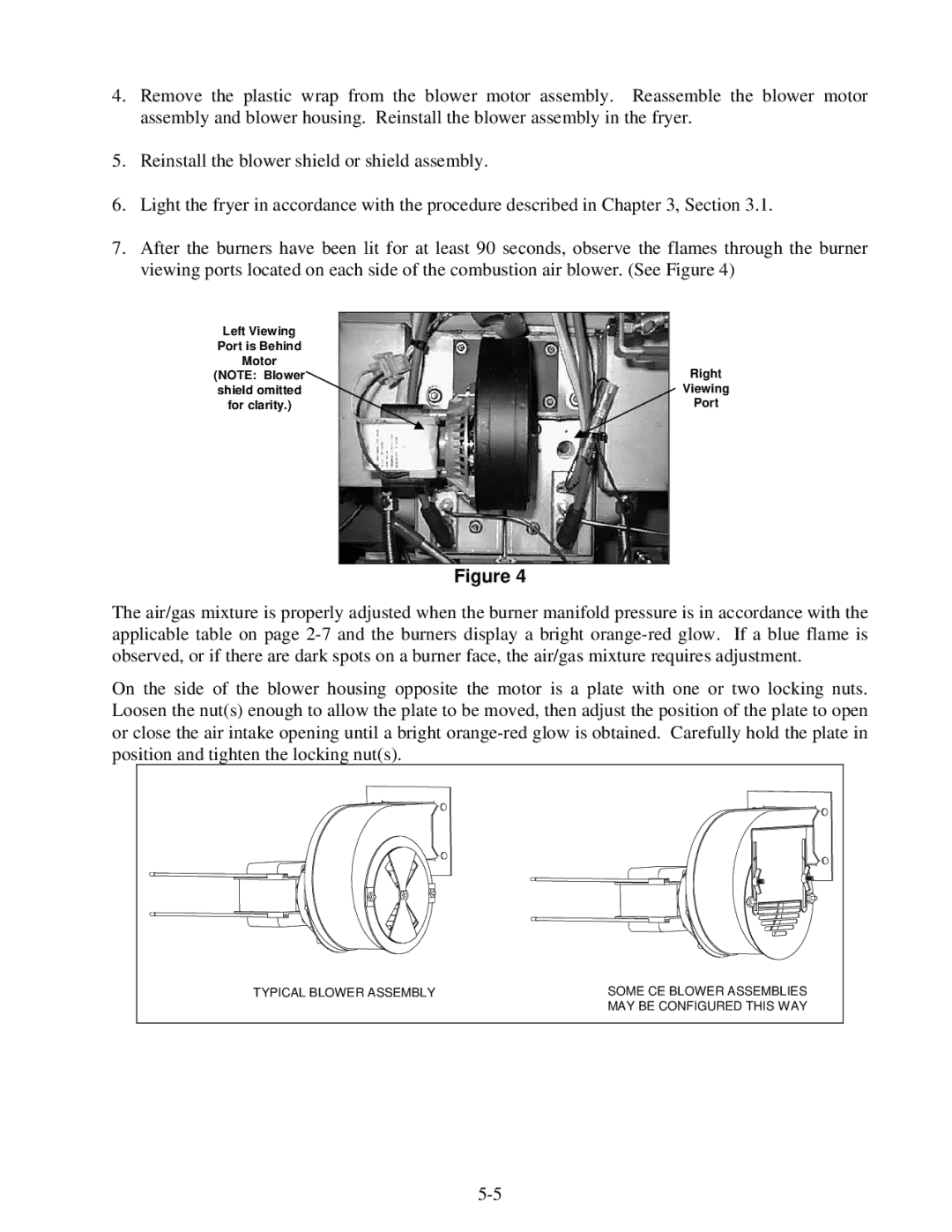 Frymaster BIPH55, MPH55 warranty Left Viewing Port is Behind Motor Right 