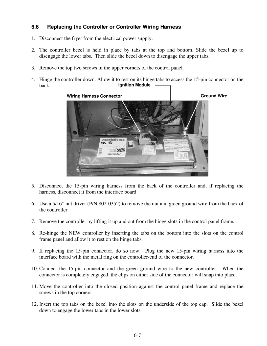 Frymaster MPH55, BIPH55 warranty Replacing the Controller or Controller Wiring Harness, Back 