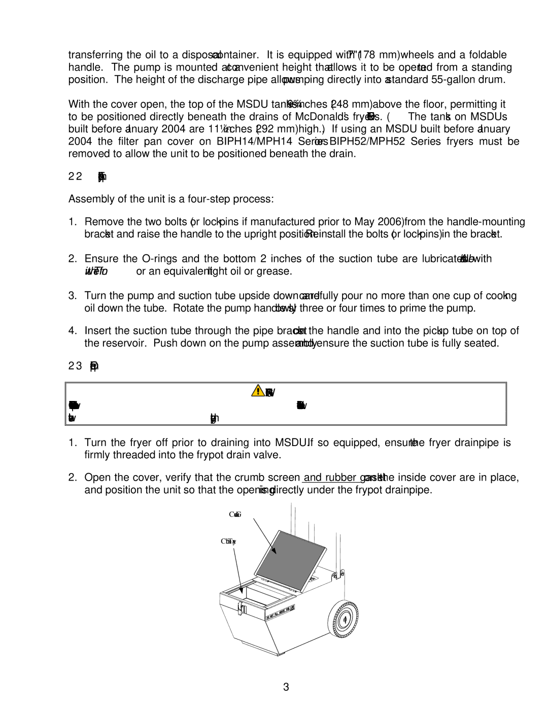 Frymaster MSDU service manual Equipment Assembly 