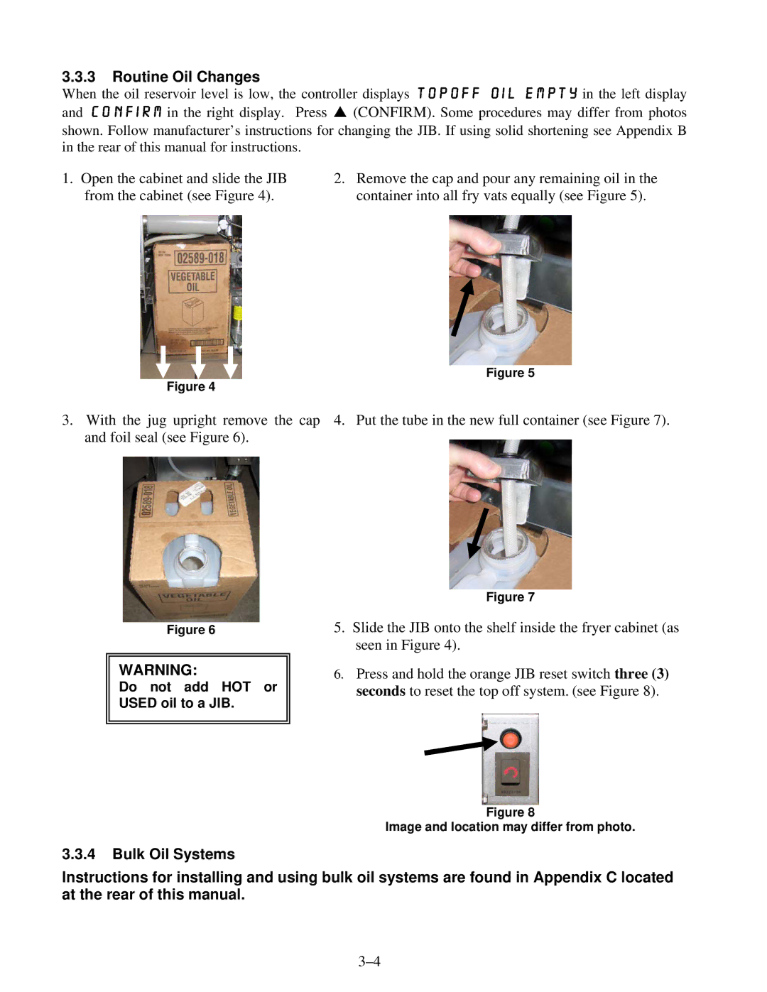 Frymaster OCF30 operation manual Routine Oil Changes 