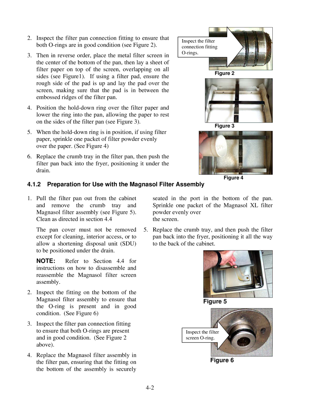 Frymaster OCF30 operation manual Preparation for Use with the Magnasol Filter Assembly 