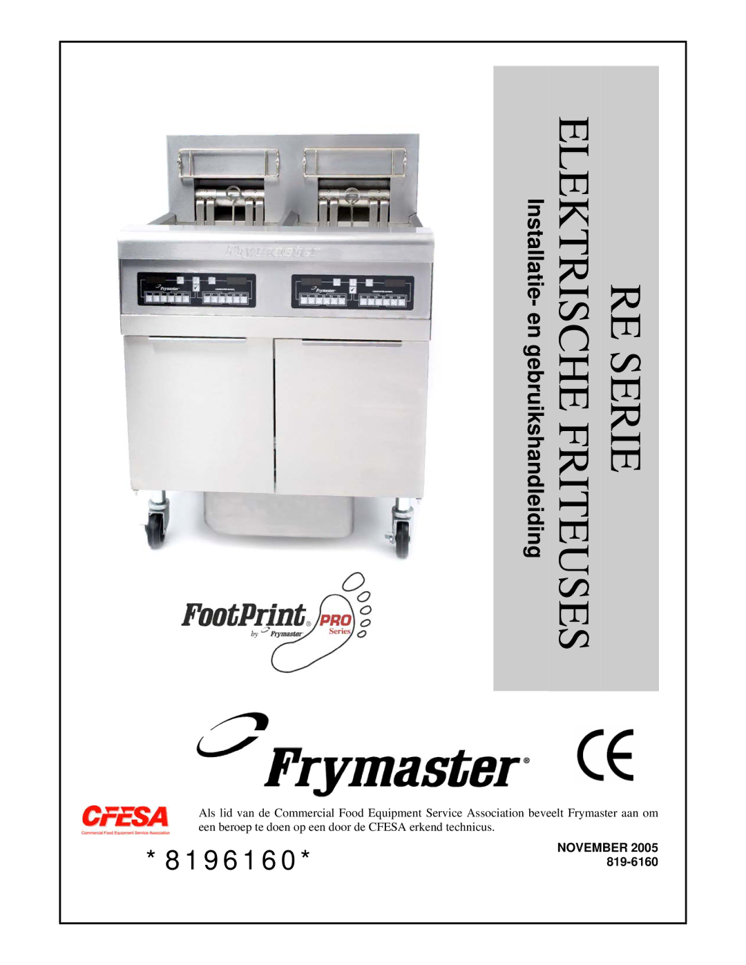 Frymaster Pro Series manual 8196160*819-6160 