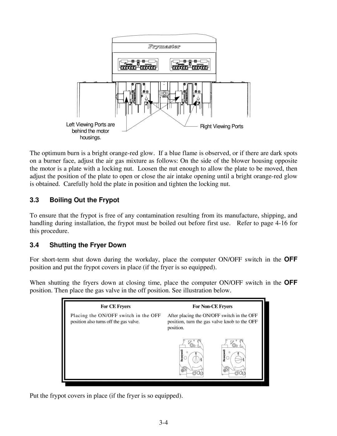 Frymaster Protector Series operation manual Boiling Out the Frypot, Shutting the Fryer Down 