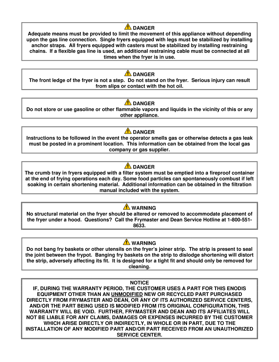 Frymaster SCFHD operation manual 