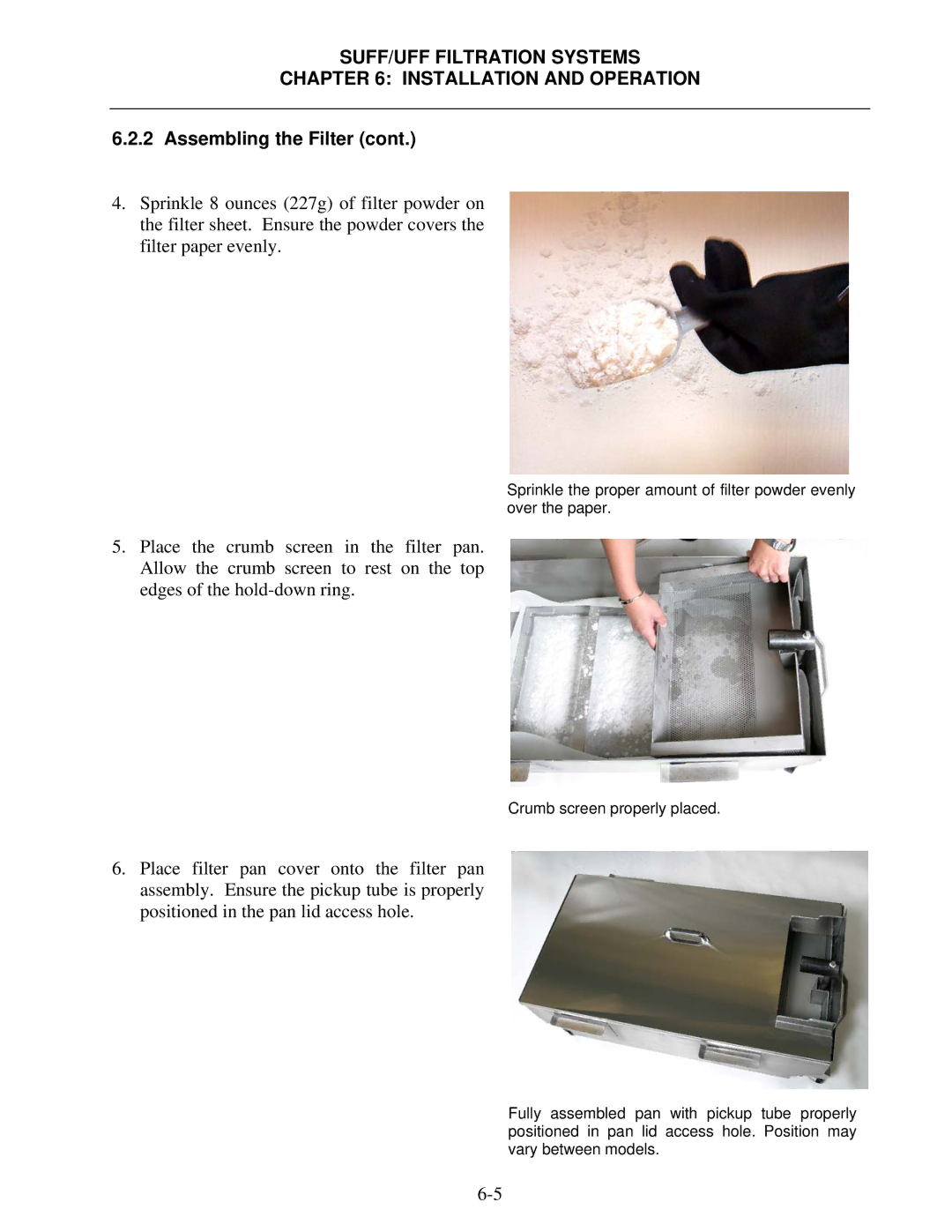 Frymaster SCFHD operation manual Crumb screen properly placed 