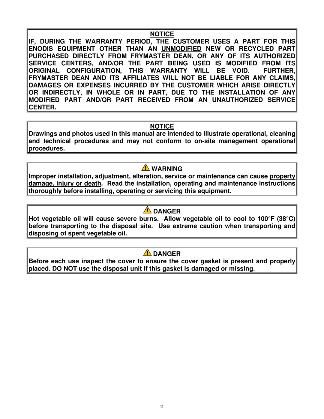 Frymaster SDU 100, SDU 90, BKSDU, SDU 50 manual 